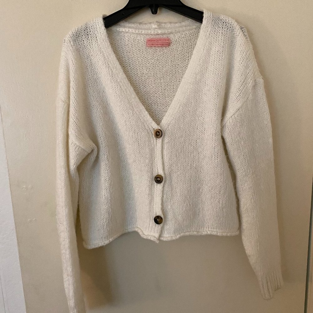 White Knit Urban Outfitters Cardigan